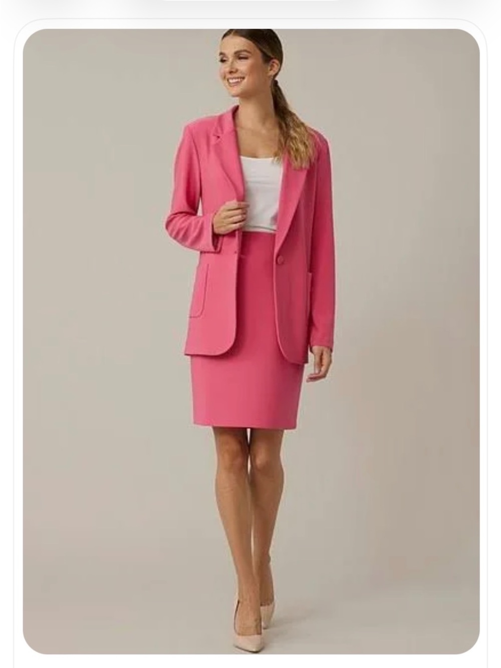 Joseph Ribkoff Pink Blazer - Soft Feel - Single Button Closure - Pockets!